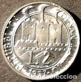 Monedas antiguas de Europa: San Marino 2 liras 1977 KM#64 SC/UNC