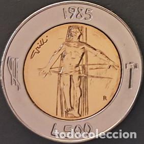 Monedas antiguas de Europa: San Marino 500 liras 1985 KM#181 bimet&aacute;lica XF/MBC