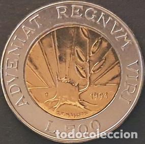 Alte M&uuml;nzen aus Europa: San Marino 500 liras 1993 KM#301 bimet&aacute;lica XF/MBC