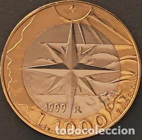 Monedas antiguas de Europa: San Marino 1000 liras 1999 KM#395 bimet&aacute;lica XF/MBC