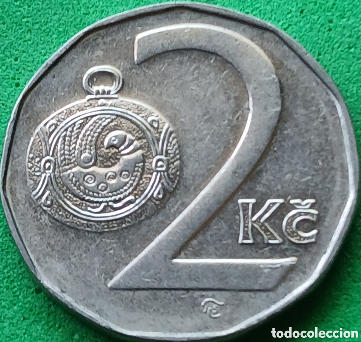 Monedas antiguas de Europa: Rep&uacute;blica Checa 2 coronas 1994 km#9 ceca &rdquo; hoya de arce &rdquo; - Winnipeg, Canad&aacute;