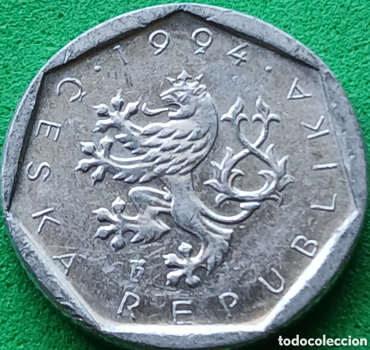 Monedas antiguas de Europa: Rep&uacute;blica Checa 20 hellers 1994 km#2.1 ceca &rdquo;b&rdquo;( b coronada)- Jablonec nad Nisou, Rep&uacute;blica Checa