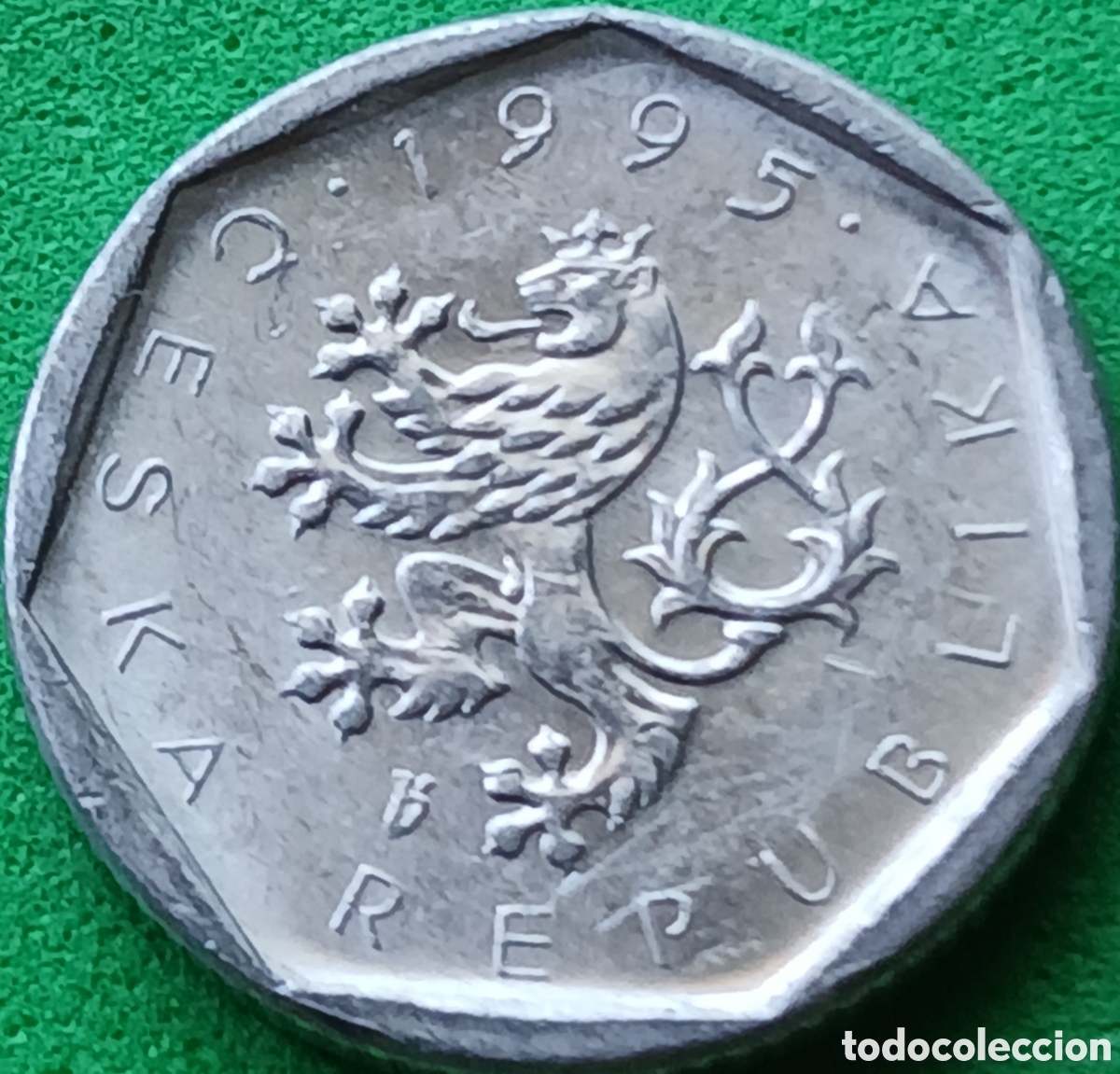 Monedas antiguas de Europa: Rep&uacute;blica Checa 20 hellers 1995 km#2.1 ceca &rdquo;b&rdquo; ( b coronada)- Jablonec nad Nisou, Rep&uacute;blica Checa