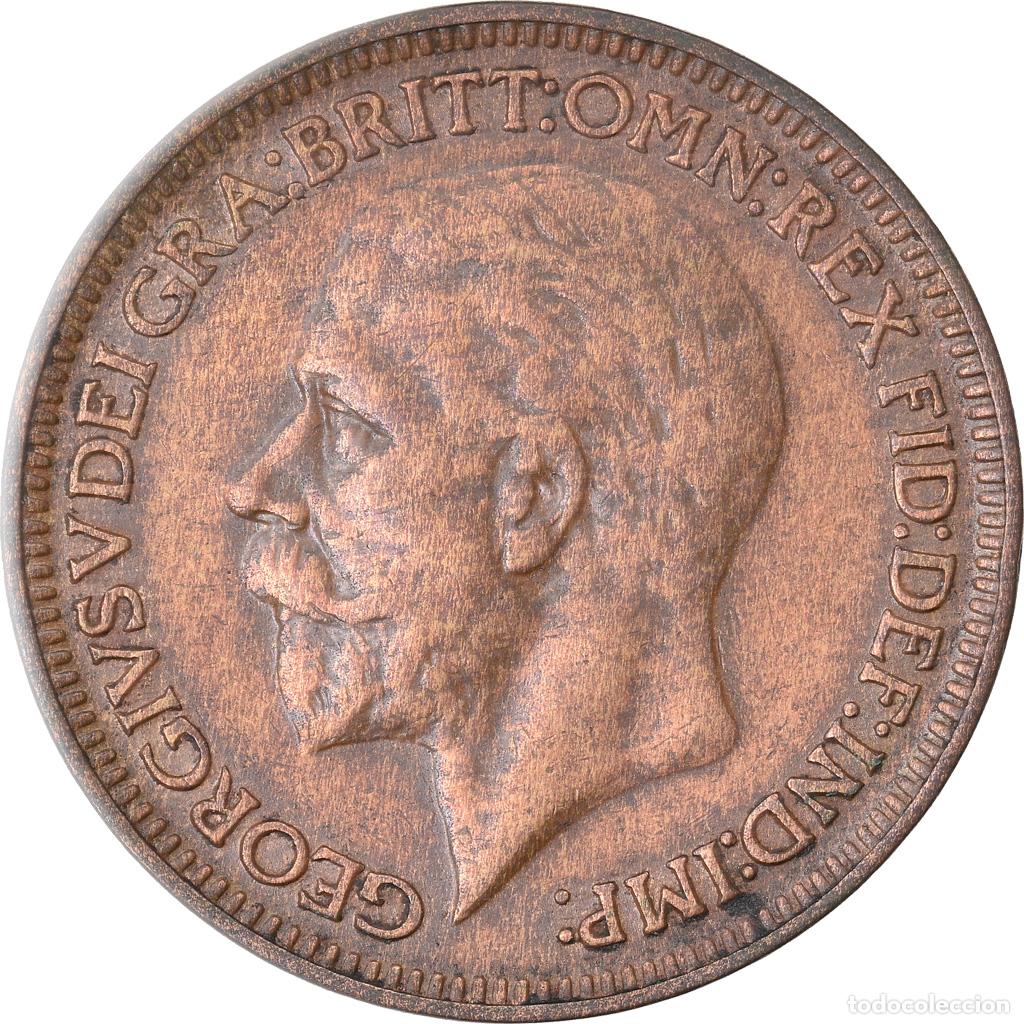 Monedas antiguas de Europa: [#741813] Moneda, Gran Breta&ntilde;a, George V, Farthing, 1927, BC+, Bronce, KM:825