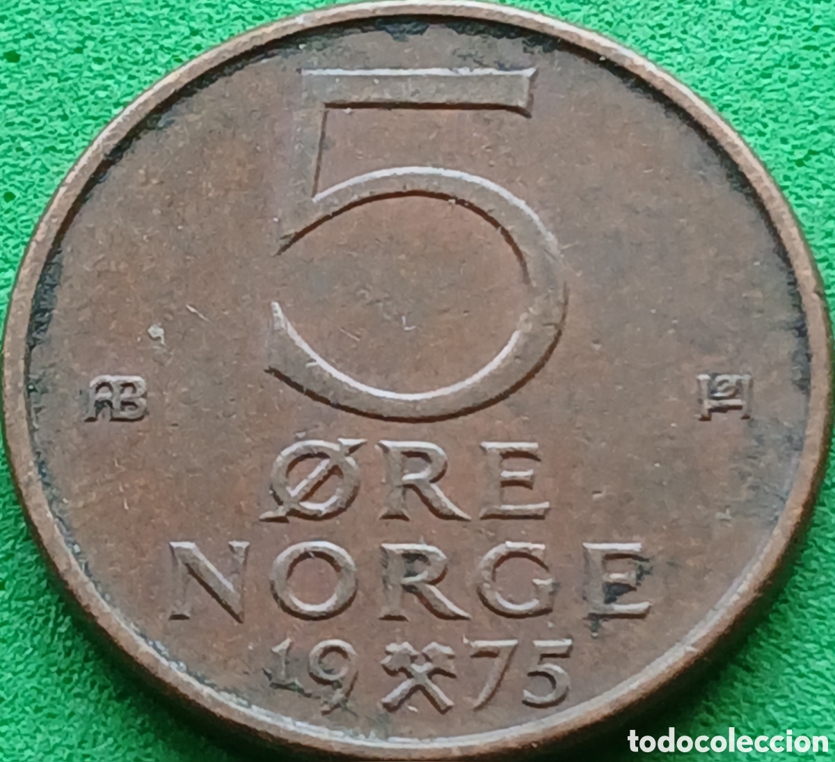 Monedas antiguas de Europa: Noruega 5 ore 1975 km#415