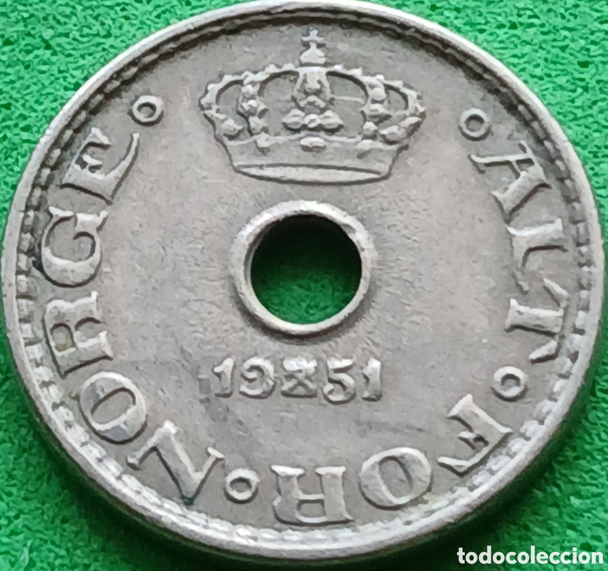 Monedas antiguas de Europa: Noruega 10 ore 1951 km#383