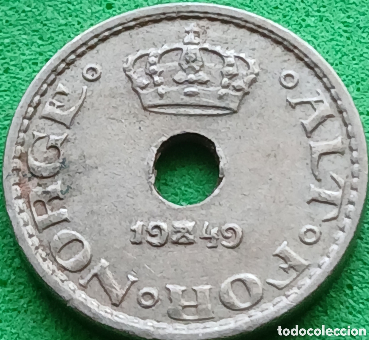 Monedas antiguas de Europa: Noruega 10 ore 1949 km#383