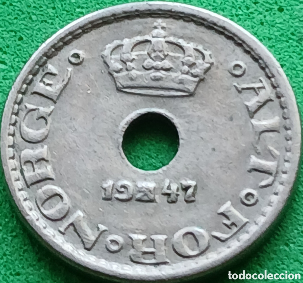 Monedas antiguas de Europa: Noruega 10 ore 1947 km#383