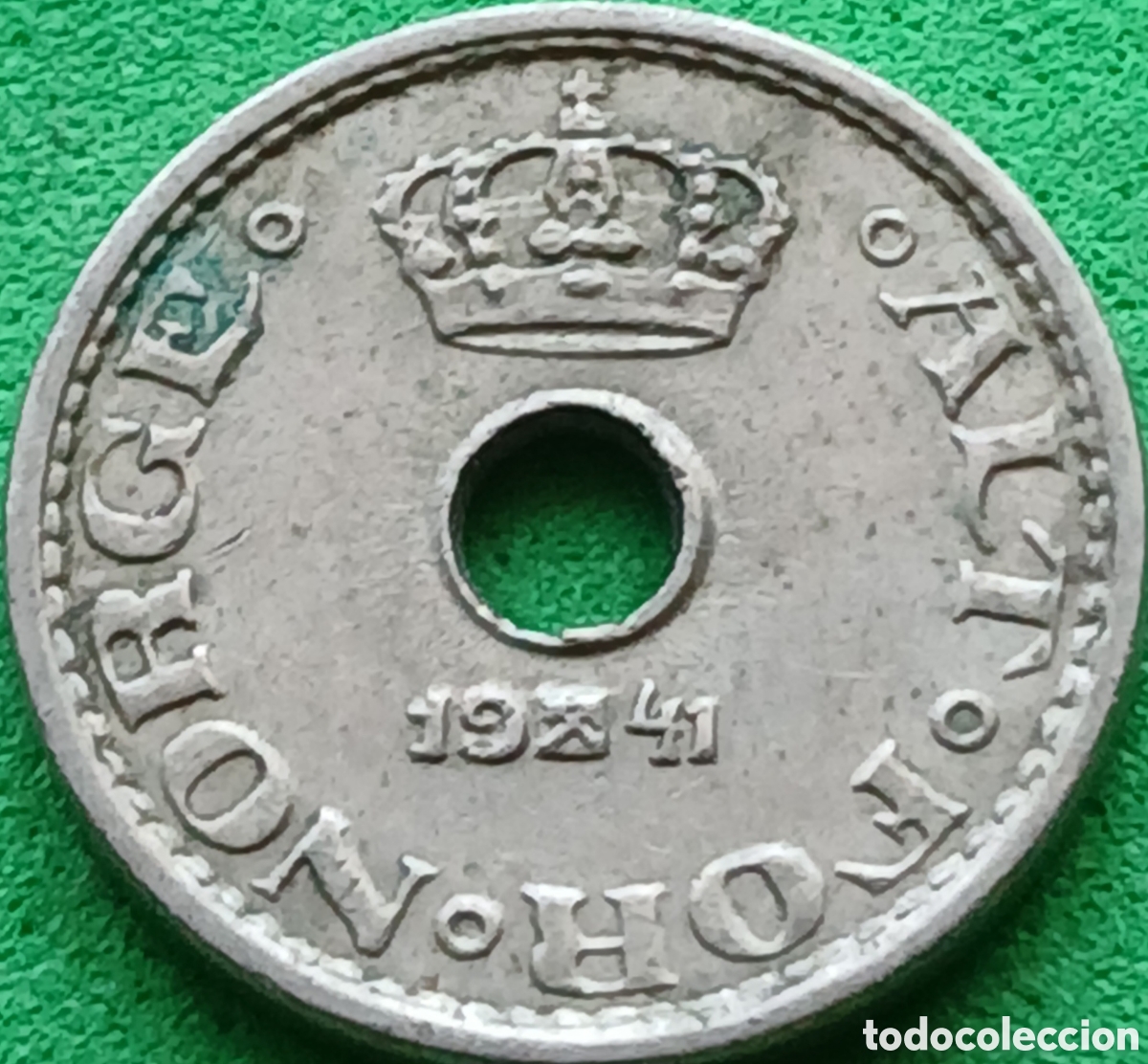 Monedas antiguas de Europa: Noruega 10 ore 1941 km#383