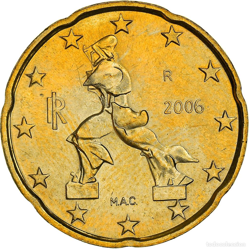 Monedas antiguas de Europa: [#365201] Italia, 20 Euro Cent, Boccioni's sculpture, 2006, SC+, Nordic gold