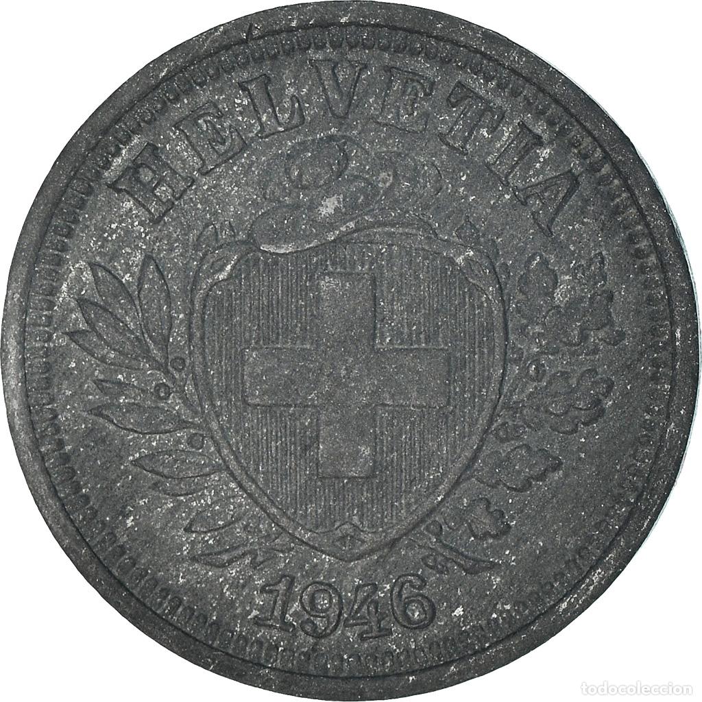 Monedas antiguas de Europa: [#960727] Moneda, Suiza, Rappen, 1946, Bern, BC+, Cinc, KM:3a