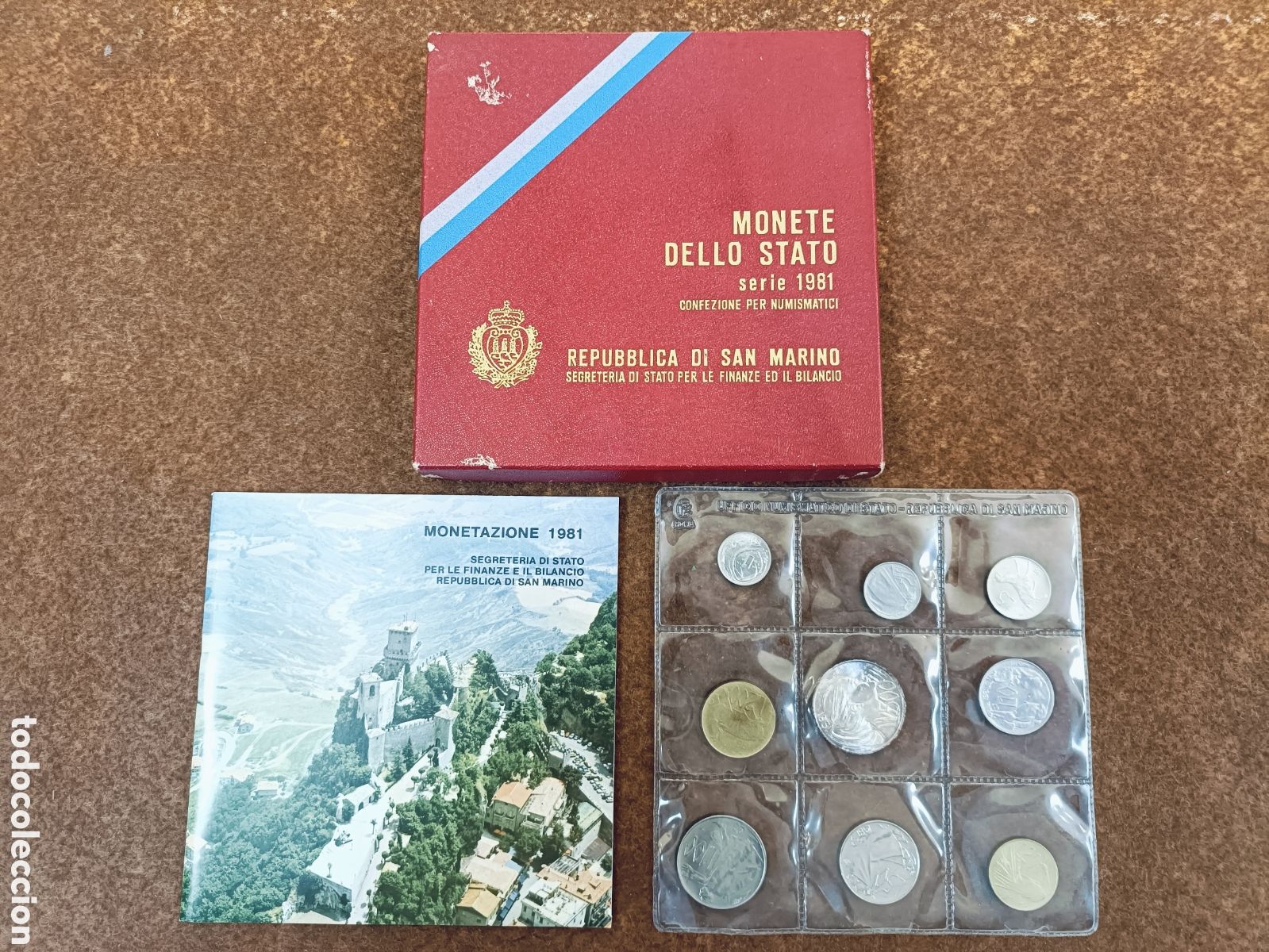 Monedas antiguas de Europa: SAN MARINO . ESTUCHE SERIE COMPLETA A&Ntilde;O1981. INCLUYE 500 LIRAS DE PLATA