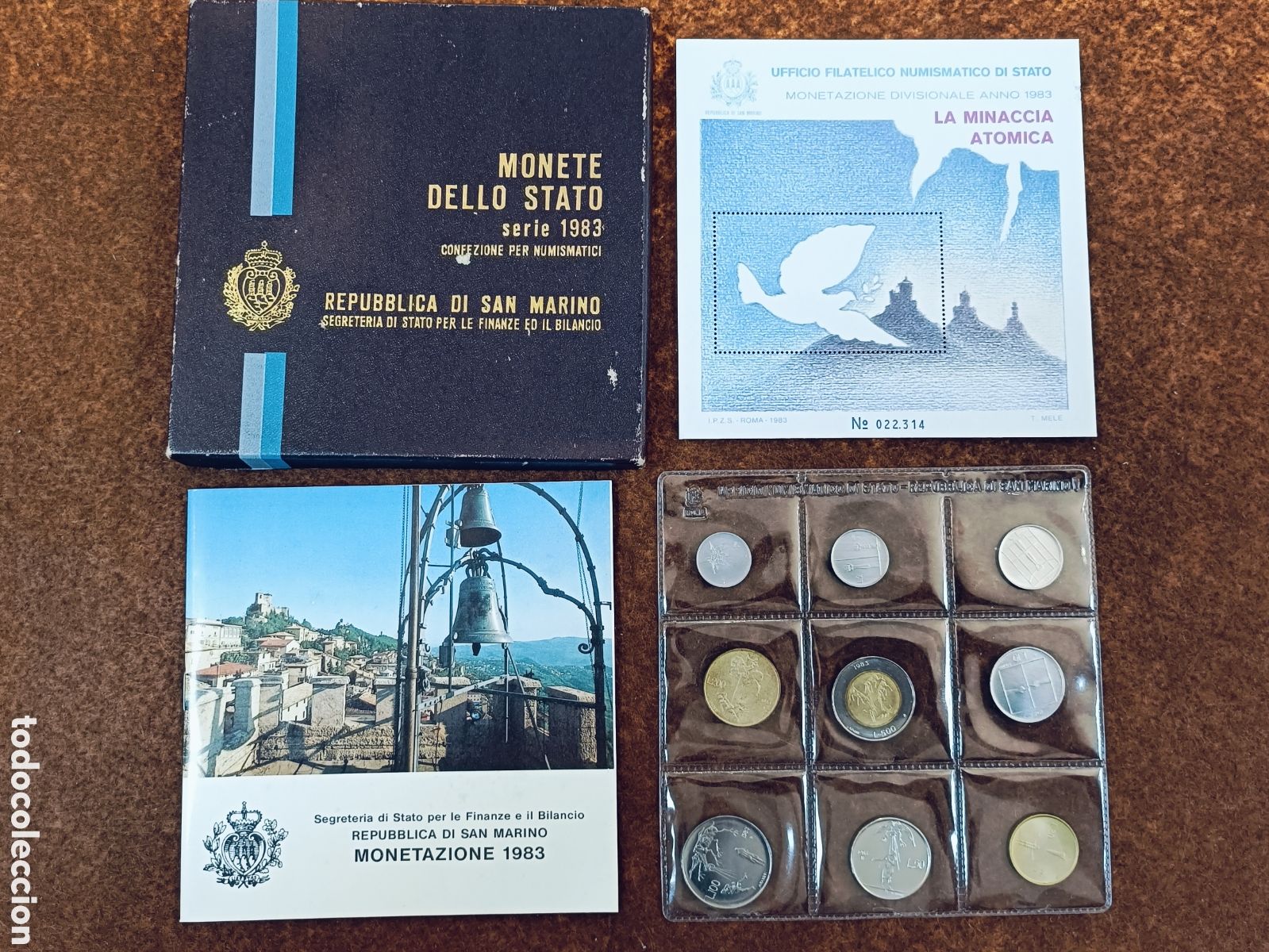 Monedas antiguas de Europa: SAN MARINO . ESTUCHE SERIE COMPLETA A&Ntilde;O1983. INCLUYE SELLO