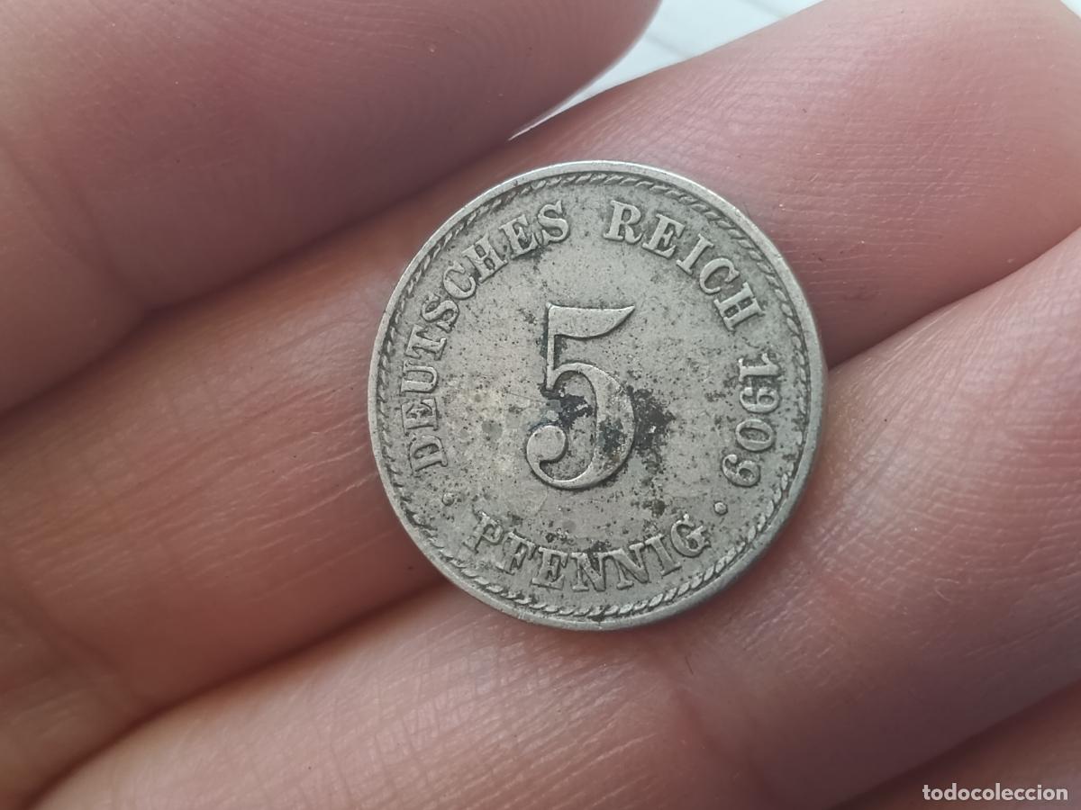 Monedas antiguas de Europa: ALEMANIA - 5 PFENNIG A&Ntilde;O 1909 F