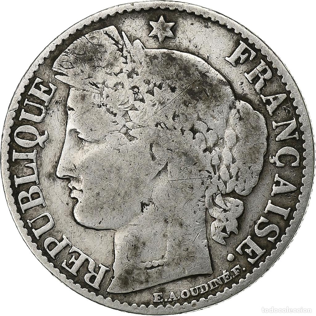 Monedas antiguas de Europa: [#197297] Francia, 50 Centimes, C&eacute;r&egrave;s, 1895, Paris, Plata, BC+, Gadoury:419a, KM:834.1