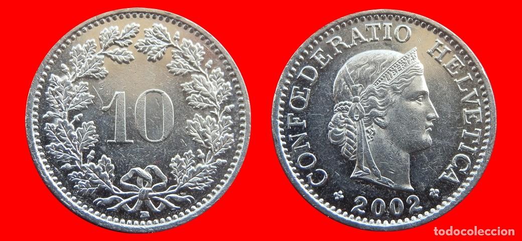 Alte M&uuml;nzen aus Europa: 10 RAPPEN 2002 SUIZA-150213