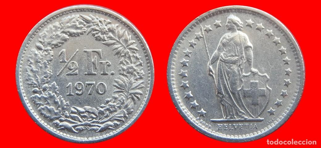Monedas antiguas de Europa: 1/2 FRANCO 1970 SUIZA-150217