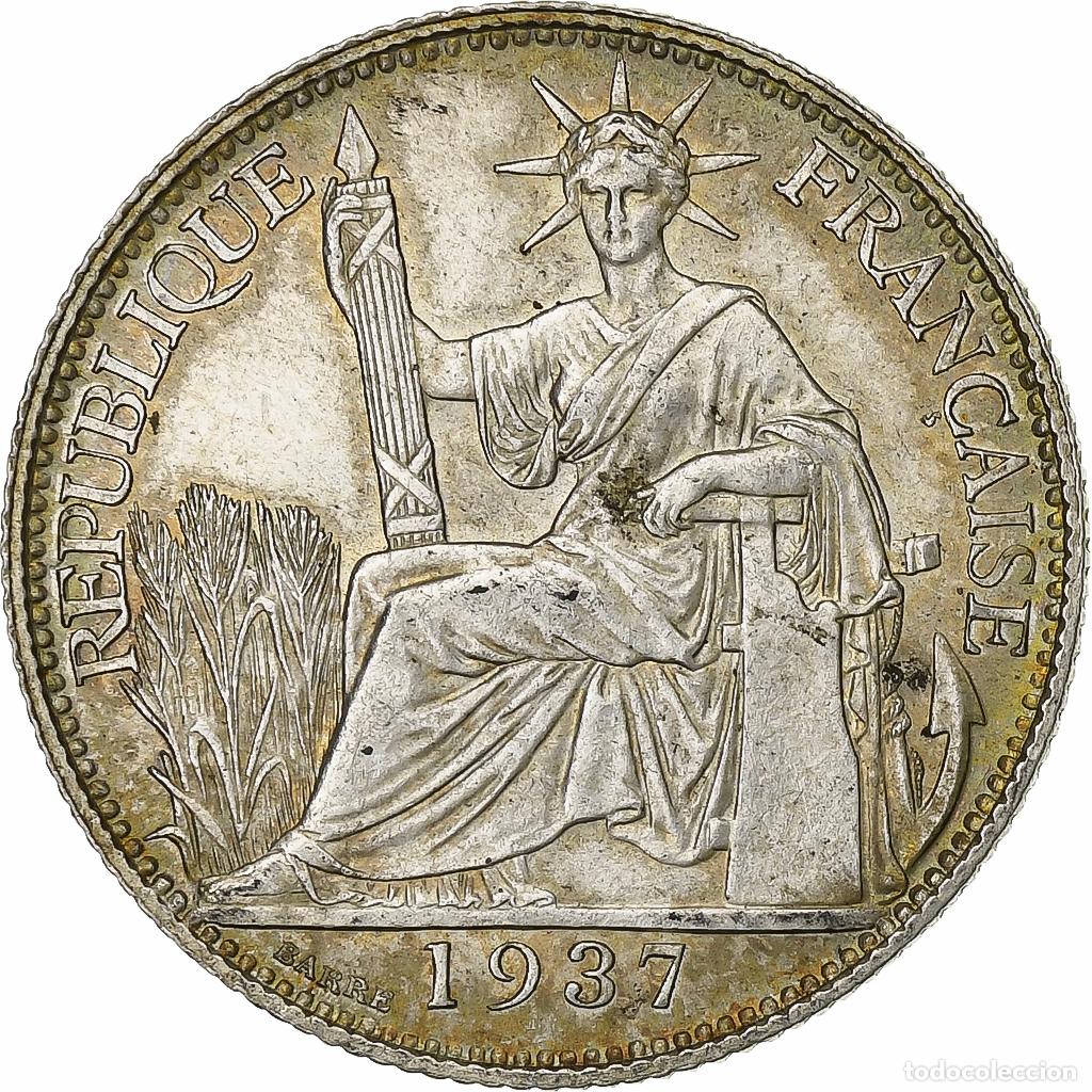 Monedas antiguas de Europa: [#197584] Indochina Francesa, 20 Cents, 1937, Paris, Plata, EBC, Lecompte:236, KM:17.2