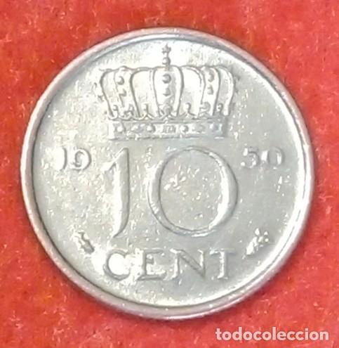 Monedas antiguas de Europa: MONEDA DE PAISES BAJOS / HOLANDA 1950 - 10 CENTS - N&Iacute;QUEL