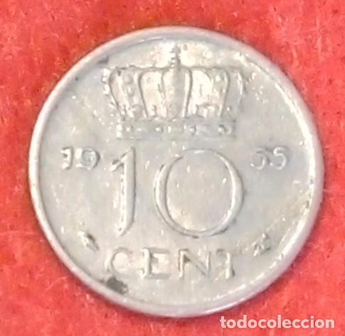 Monedas antiguas de Europa: MONEDA DE PAISES BAJOS / HOLANDA 1955 - 10 CENTS - N&Iacute;QUEL