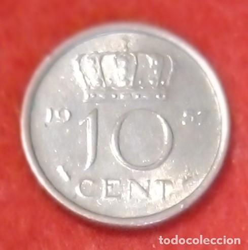 Monedas antiguas de Europa: MONEDA DE PAISES BAJOS / HOLANDA 1957 - 10 CENTS - N&Iacute;QUEL