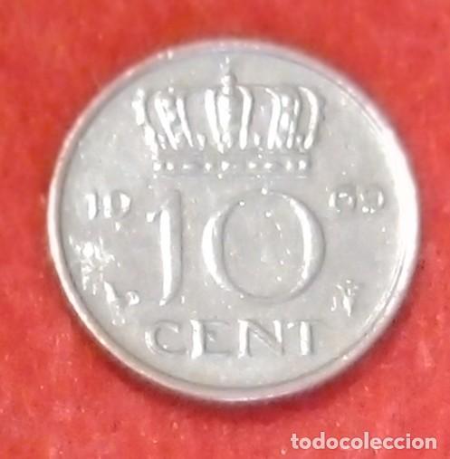 Monedas antiguas de Europa: MONEDA DE PAISES BAJOS / HOLANDA 1969 - 10 CENTS - N&Iacute;QUEL