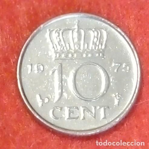Monedas antiguas de Europa: MONEDA DE PAISES BAJOS / HOLANDA 1975 - 10 CENTS - N&Iacute;QUEL