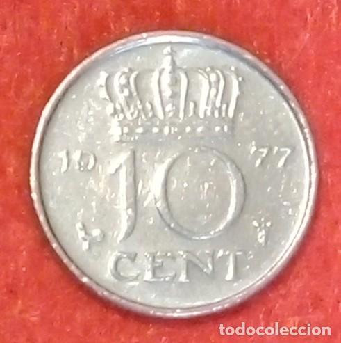 Monedas antiguas de Europa: MONEDA DE PAISES BAJOS / HOLANDA 1977 - 10 CENTS - N&Iacute;QUEL (3)