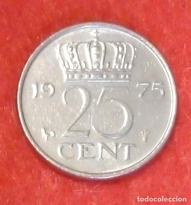 Monedas antiguas de Europa: MONEDA DE PAISES BAJOS / HOLANDA 1975 - 25 CENTS - N&Iacute;QUEL