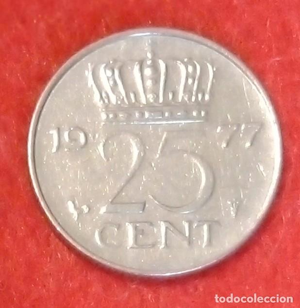 Monedas antiguas de Europa: MONEDA DE PAISES BAJOS / HOLANDA 1977 - 25 CENTS - N&Iacute;QUEL