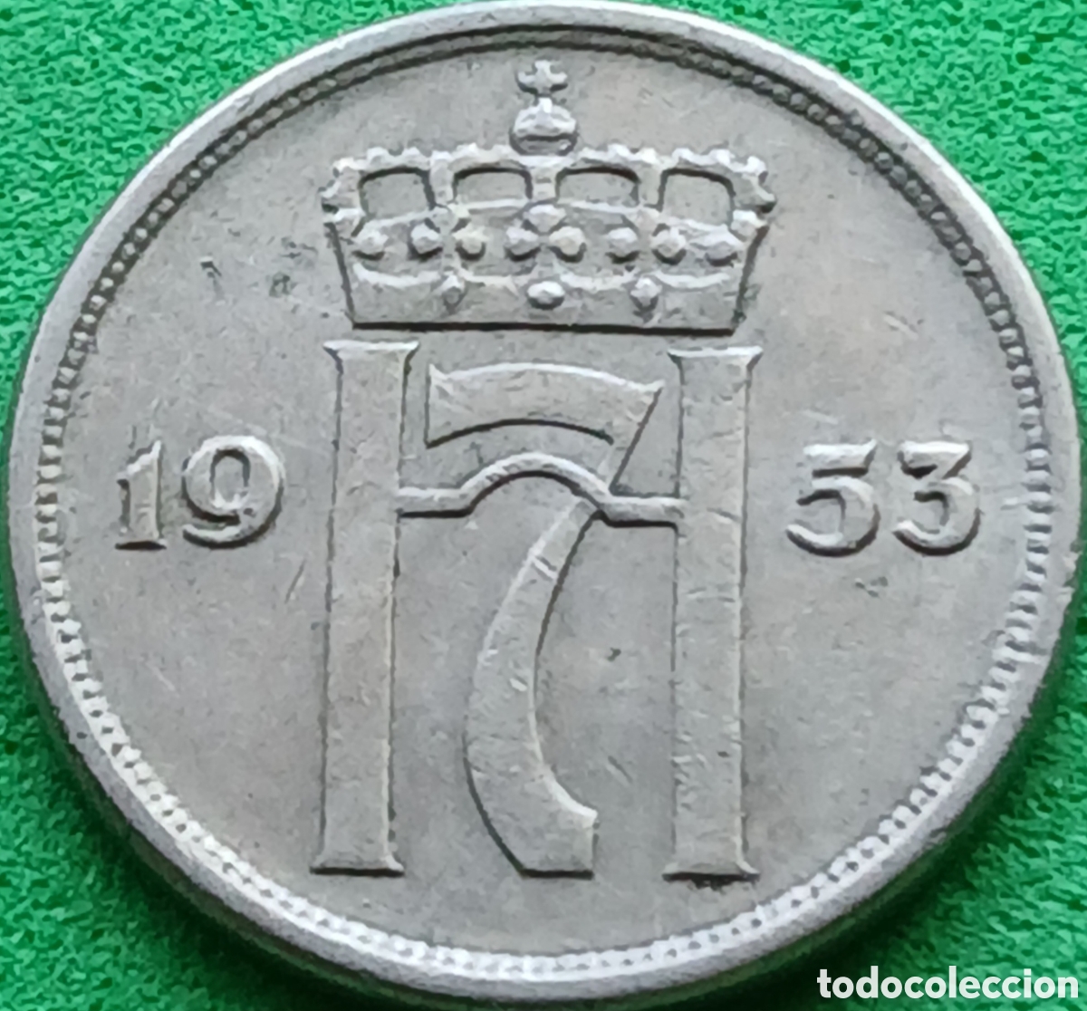 Monedas antiguas de Europa: Noruega 10 ore 1953 km#396