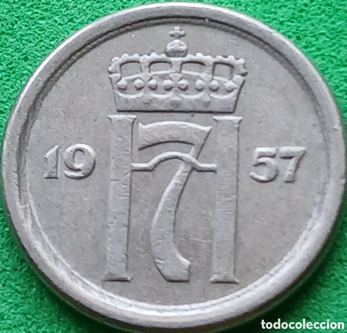 Monedas antiguas de Europa: Noruega 10 ore 1957 km#396