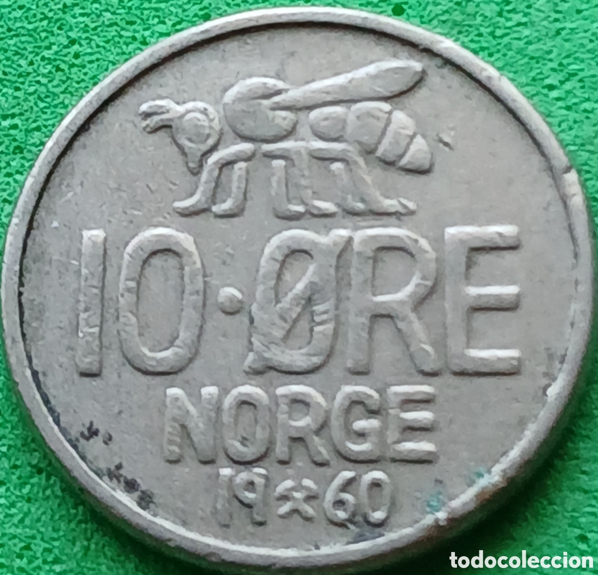 Monedas antiguas de Europa: Noruega 10 ore 1960 km#411