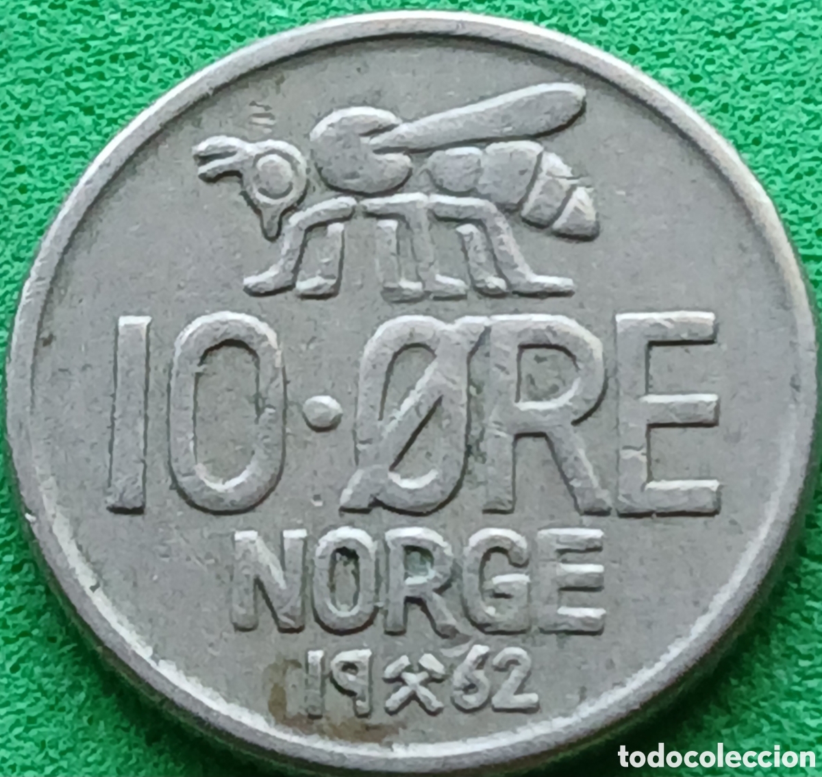 Monedas antiguas de Europa: Noruega 10 ore 1962 km#411