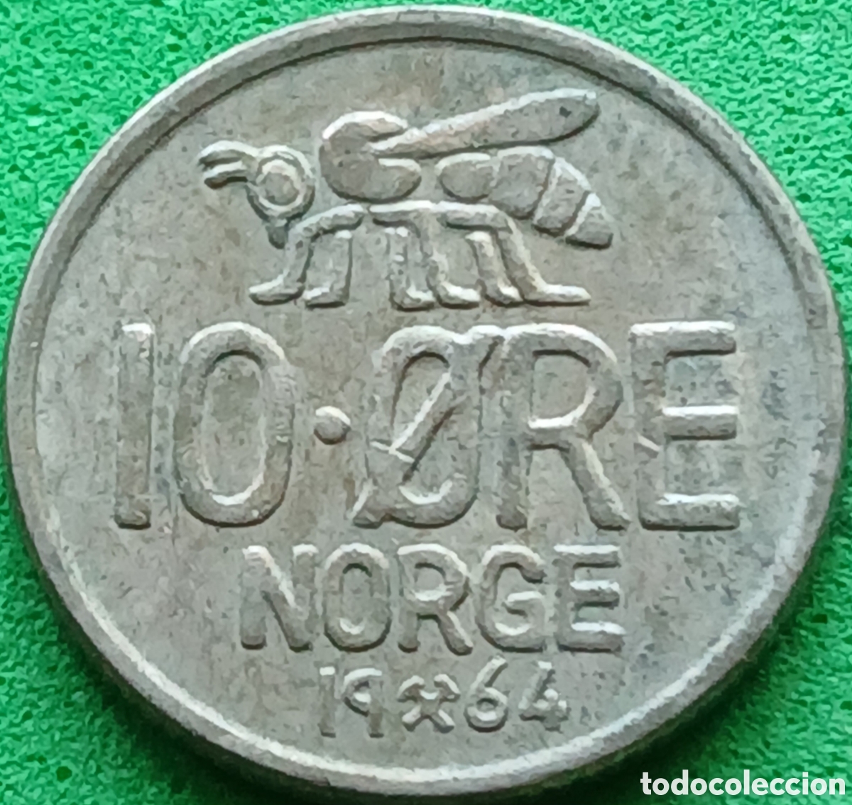 Monedas antiguas de Europa: Noruega 10 ore 1964 km#411