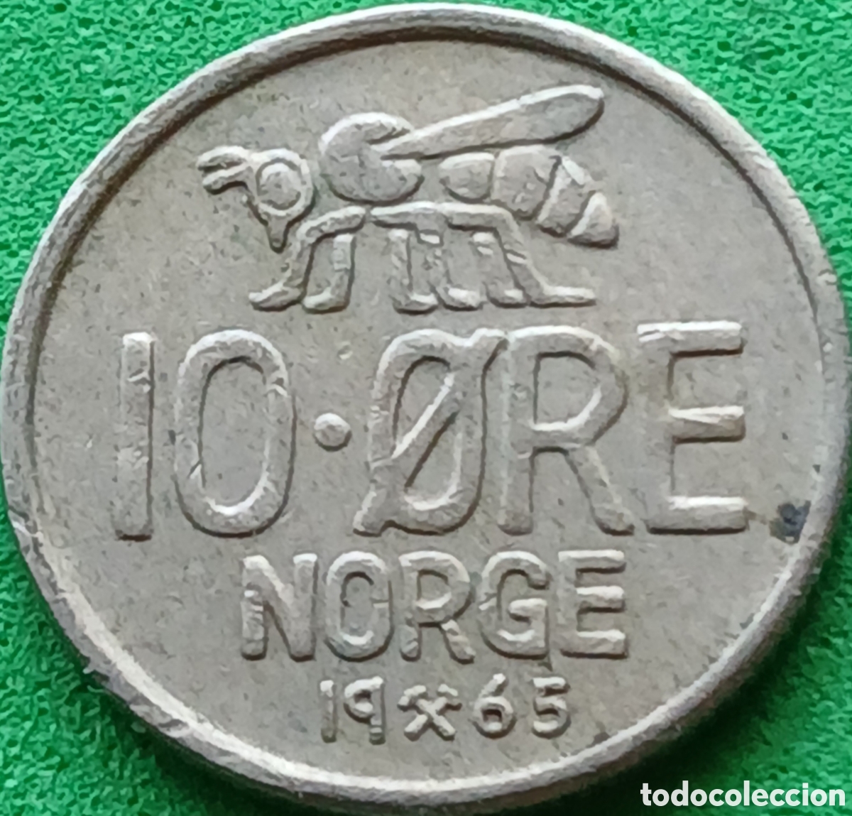 Monedas antiguas de Europa: Noruega 10 ore 1965 km#411