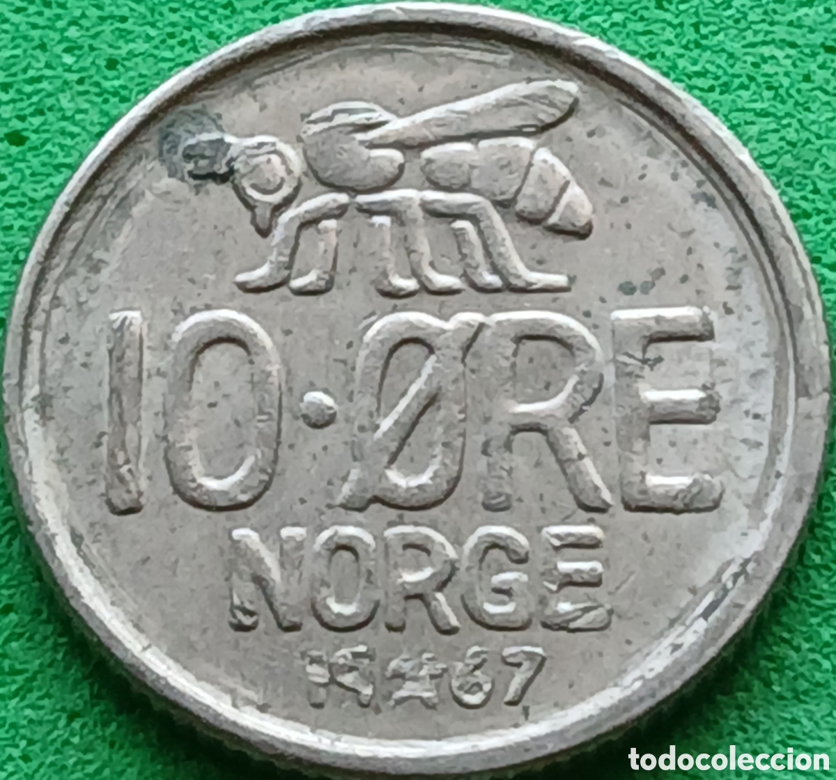 Monedas antiguas de Europa: Noruega 10 ore 1967 km#411