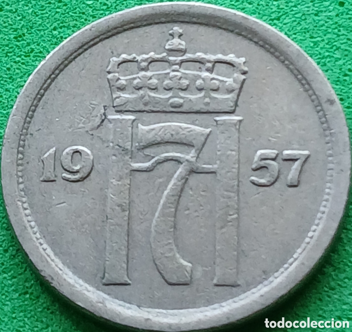 Monedas antiguas de Europa: Noruega 25 ore 1957 km#401