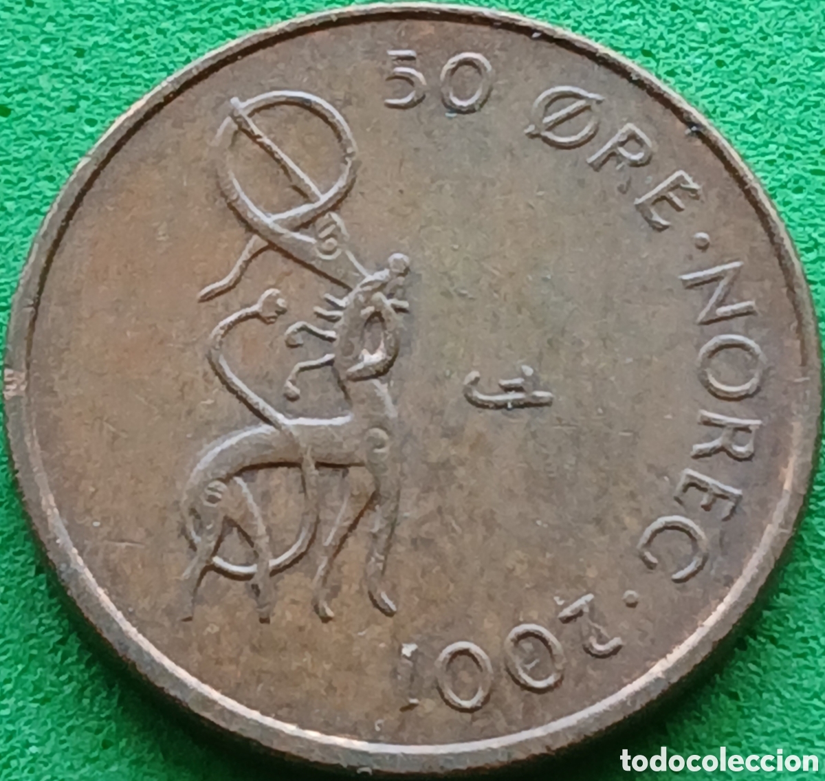Monedas antiguas de Europa: Noruega 50 ore 2001 km#460 sin estrella