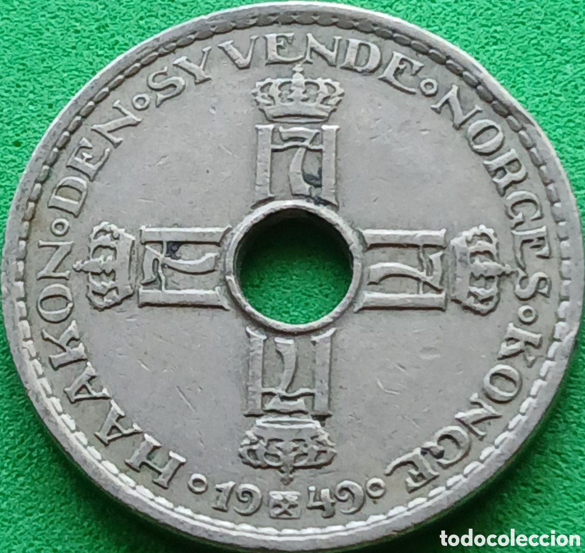Monedas antiguas de Europa: Noruega 1 corona 1949 km#385