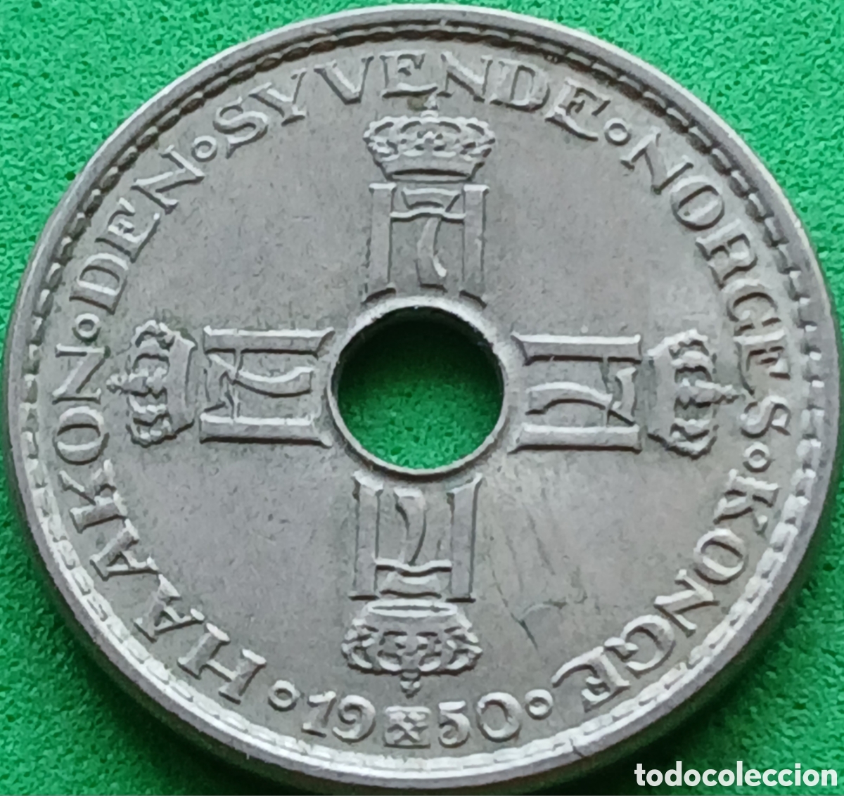 Monedas antiguas de Europa: Noruega 1 corona 1950 km#385
