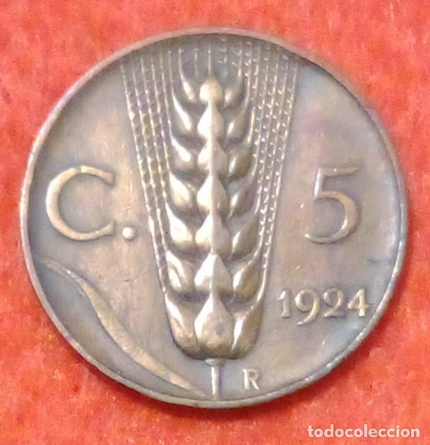Monedas antiguas de Europa: MONEDA DE ITALIA 1924 - 5 CENTISIMI/C&Eacute;NTIMOS - BRONCE