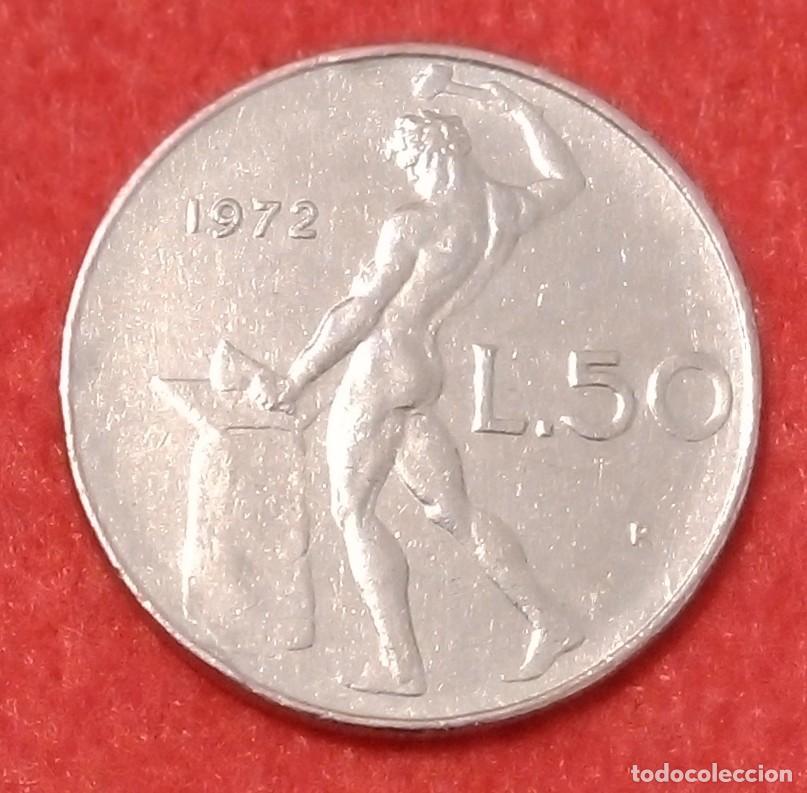 Monnaies anciennes de Europe: MONEDA DE ITALIA 1972 - 50 LIRAS - ACERO INOXIDABLE