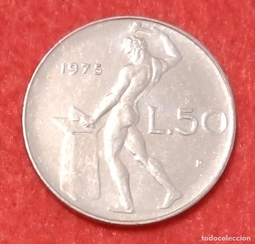 Monnaies anciennes de Europe: MONEDA DE ITALIA 1975 - 50 LIRAS - ACERO INOXIDABLE