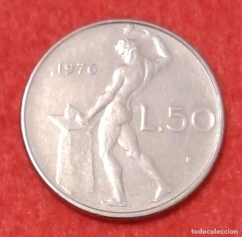 Monnaies anciennes de Europe: MONEDA DE ITALIA 1976 - 50 LIRAS - ACERO INOXIDABLE