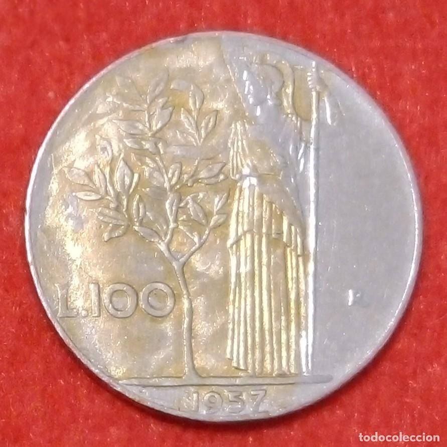 Monedas antiguas de Europa: MONEDA DE ITALIA 1957 - 100 LIRAS - ACERO INOXIDABLE (2)
