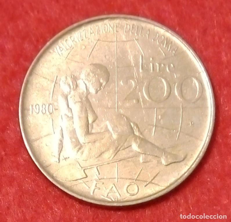 Monedas antiguas de Europa: MONEDA DE ITALIA 1980 - 200 LIRAS, FAO - BRONCE-ALUMINIO