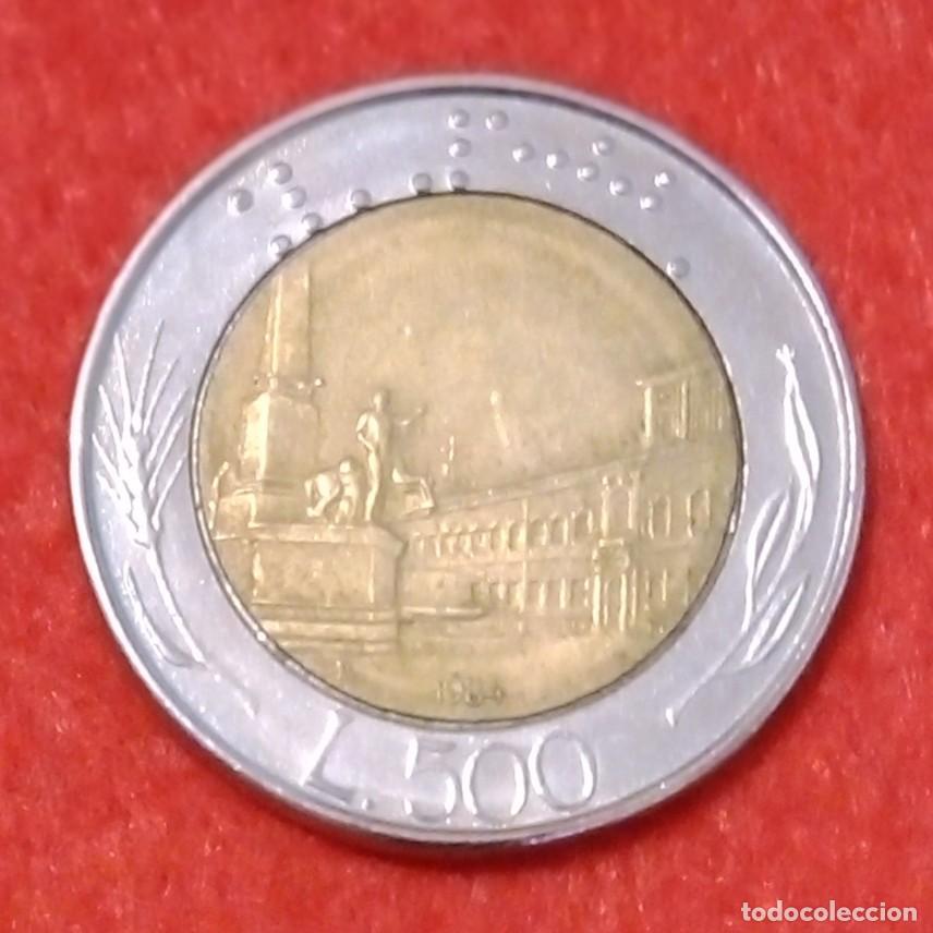 Monedas antiguas de Europa: MONEDA DE ITALIA 1984 - 500 LIRAS - BIMET&Aacute;LICA BRONCE-ALUMINIO/ACERO INOXIDABLE
