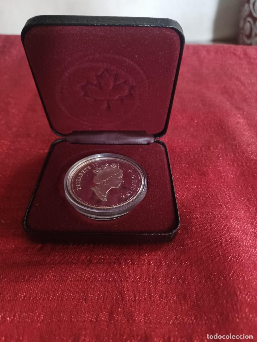 Old Coins of Europe: Moneda un d&oacute;lar de plata canadiense 1990 Isabel II 300 aniversario Henry Kelsey