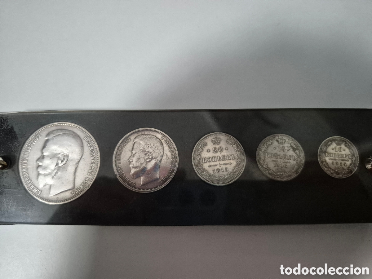 Monedas antiguas de Europa: Lote 5 monedas plata Rusia incluye 1 rublo 1897